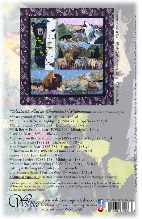 Return to the Wild: Black Bear Pattern