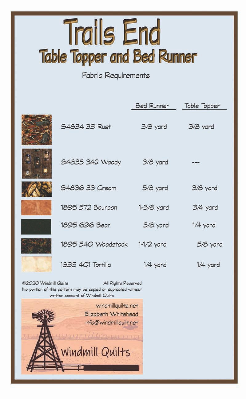 Trails End Table Topper and Bedrunner