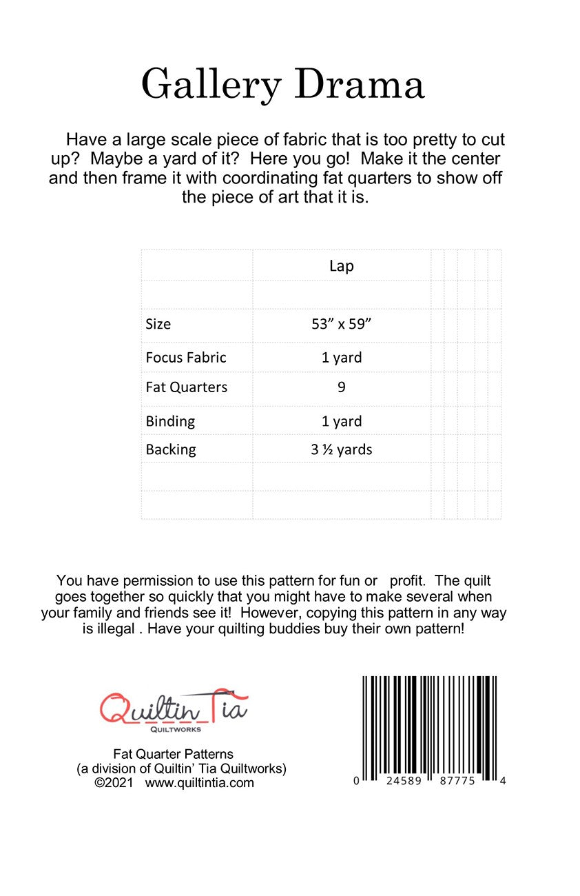 Gallery Drama Quilt Pattern