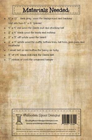 Back of the Happy Santa Ornament by Wooden Spool Designs