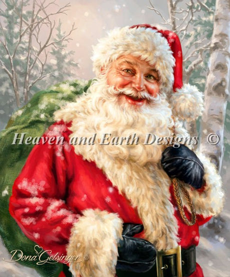 White Christmas Santa Cross Stitch By Dona Gelsinger