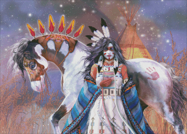 Wicasa Cross Stitch By Laurie Prindle