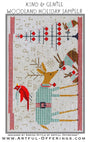 Kind & Gentle Woodland Holiday Sampler Pattern. It shows a deer a bunny and a bird.
