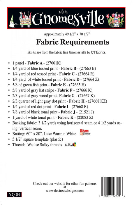 Life in Gnomesville Quilt Pattern