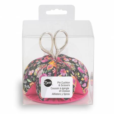 Pin Cushion Dome Black Pink Floral by Dritz