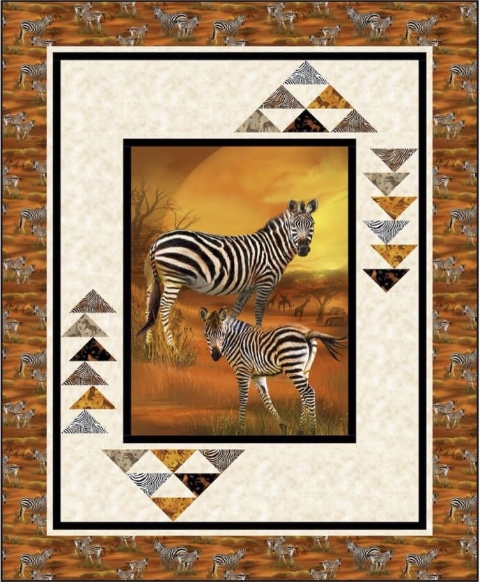Zebra Sunset Downloadable Pattern