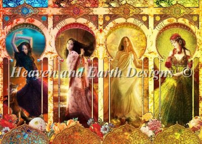 Joy Faith Hope and Love Cross Stitch by  Aimee Stewart