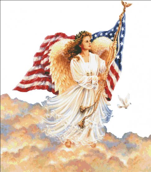 American Angel No Background Cross Stitch by Dona Gelsinger