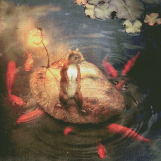 Arpeggio the Squirrel Cross Stitch by Aimee Stewart