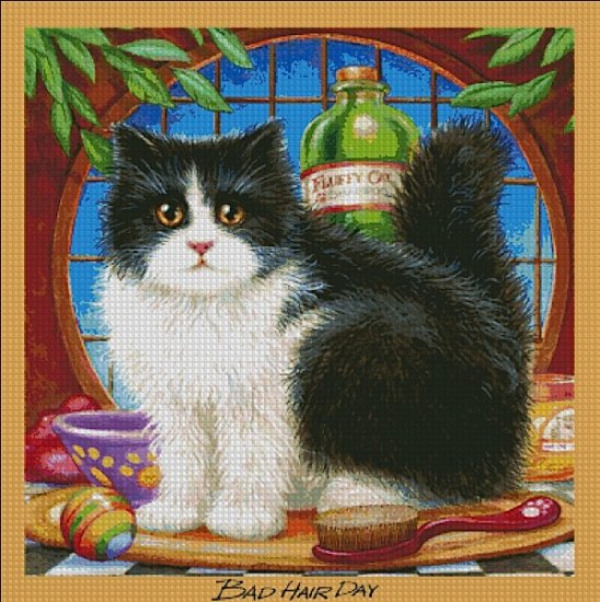 Bad Hair Day Cross Stitch by Randal Spangler