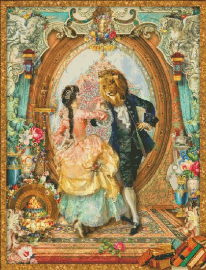 Beauty And The Beast Cross Stitch by Aimee Stewart
