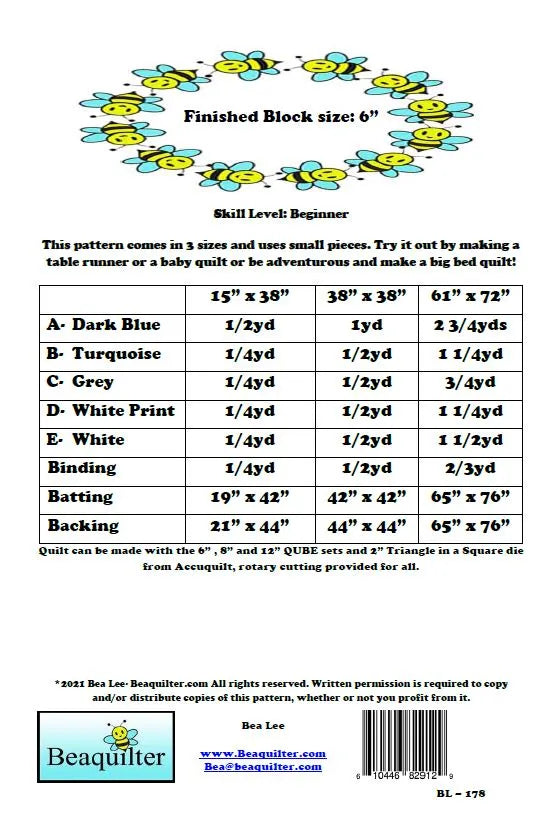 Back of the Blizzard Downloadable Pattern by Beaquilter