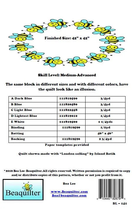 Back of the Blue Lagoon Downloadable Pattern by Beaquilter