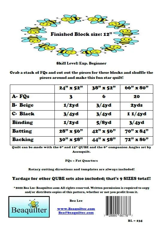 Back of the Book Swap Quilt Pattern by Beaquilter