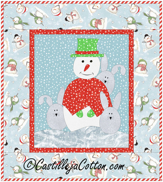 New Snowman Neighbor Wall Hanging Pattern by Castilleja Cotton