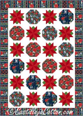 Poinsettia Stars Lap Quilt Pattern by Castilleja Cotton