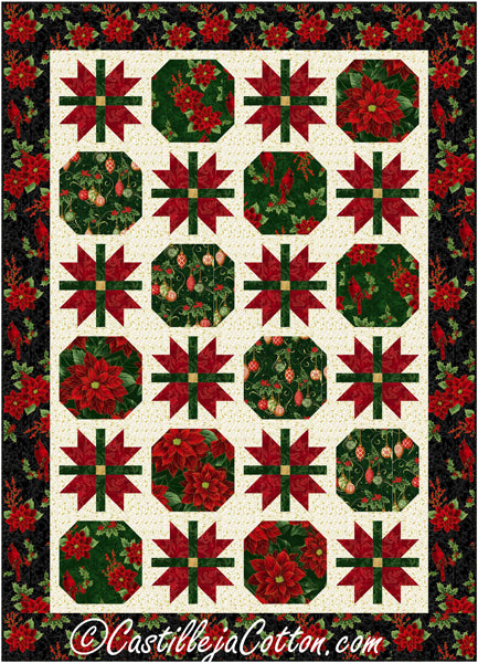 Birds and Poinsettias Quilt Pattern by Castilleja Cotton