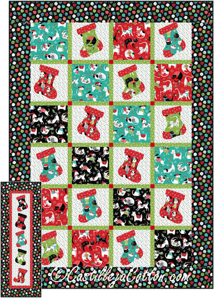Paws Stockings Quilt Pattern by Castilleja Cotton