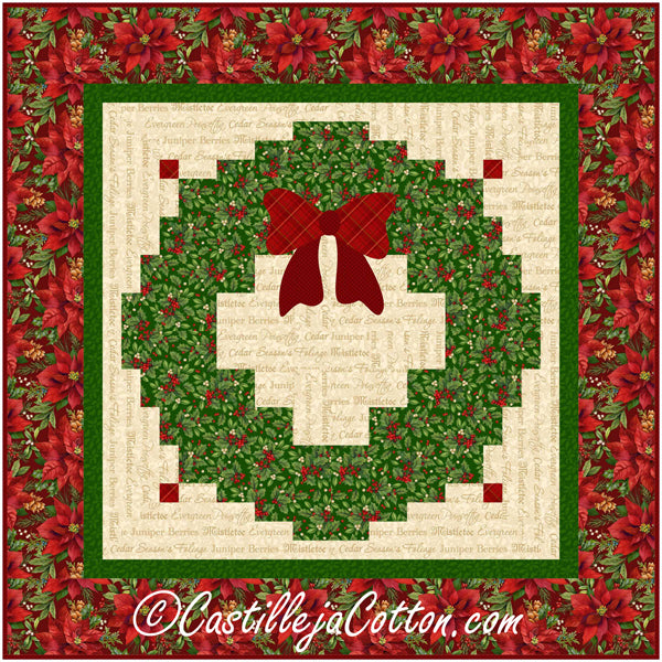 Christmas Log Cabin Wreath Wall Hanging Pattern