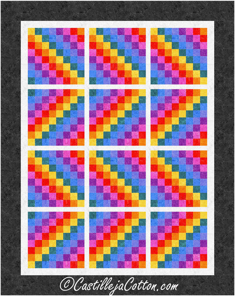 Rippling Rainbows Quilt Pattern by Castilleja Cotton