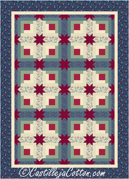 Log Cabin Stars Quilt Pattern by Castilleja Cotton