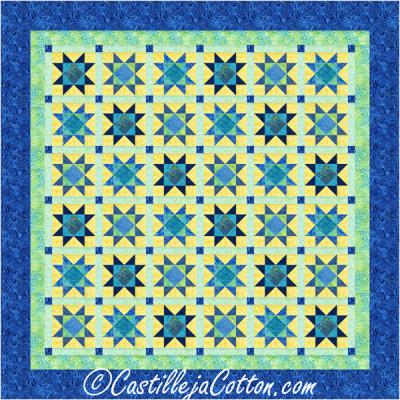 Seaglass Stars King Quilt Pattern by Castilleja Cotton