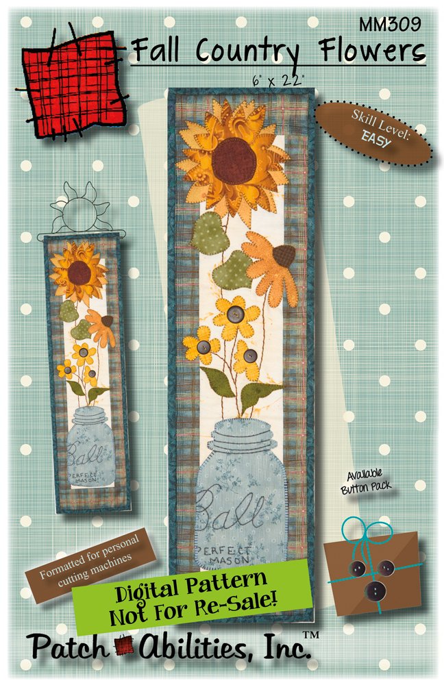 Fall Country Flowers Downloadable Pattern by Patch Abilities