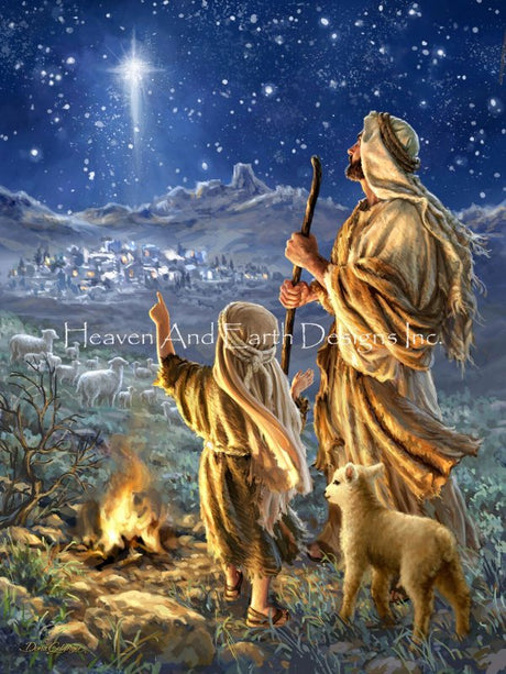 Shepherds Keeping Watch Cross Stitch By Dona Gelsinger