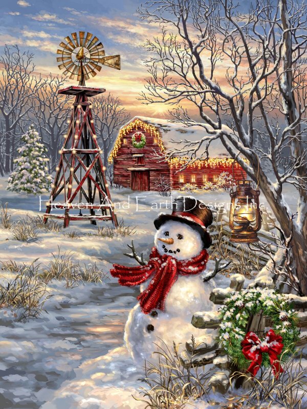 Winter Windmill Cross Stitch By Dona Gelsinger
