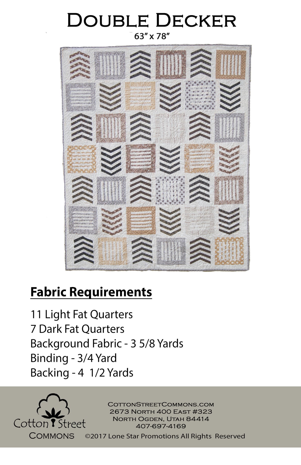Back of the Double Decker Downloadable Pattern by Cotton Street Commons