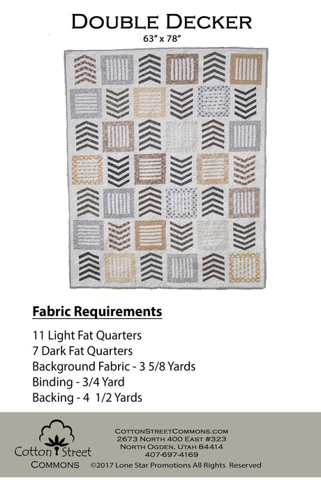 Back of the Double Decker Downloadable Pattern by Cotton Street Commons