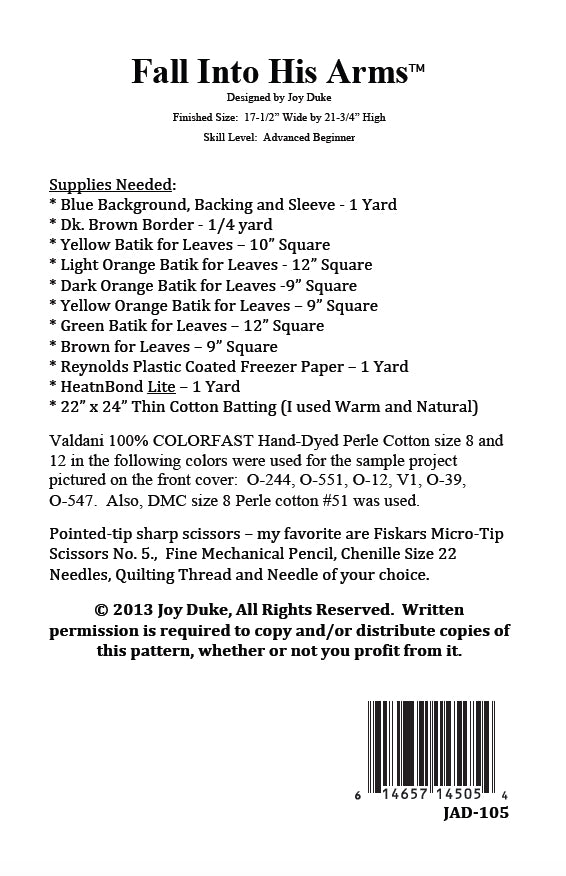 Fall Into His Arms Wall Hanging