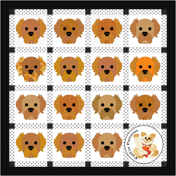 Dog Days, Golden Retriever Downloadable Pattern by FatCat Patterns