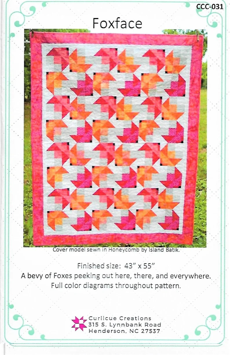Foxface Downloadable Pattern by Curlicue Creations