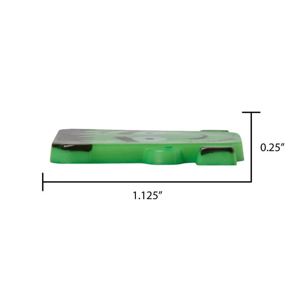 Frankenstein button side view