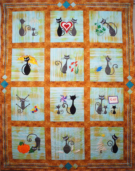 9 Lives Plus 3 October Quilt Pattern