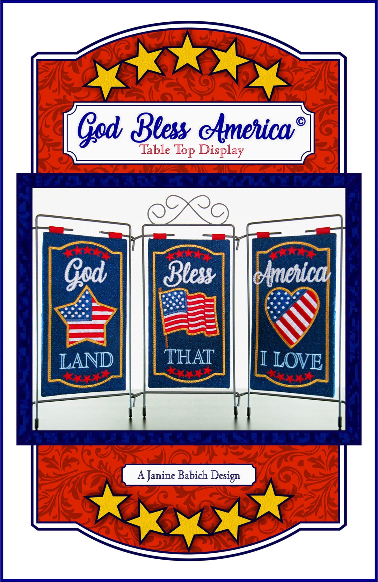 God Bless America Table Top Display Downloadable Pattern by Janine Babich