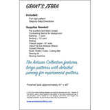Materials needed for Grant's Zebra pattern