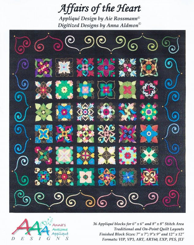 Affairs of the Heart Machine Embroidery CD