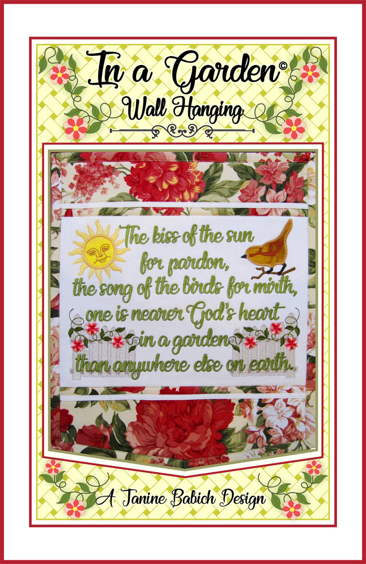 In A Garden Wall Hanging Downloadable Pattern by Janine Babich