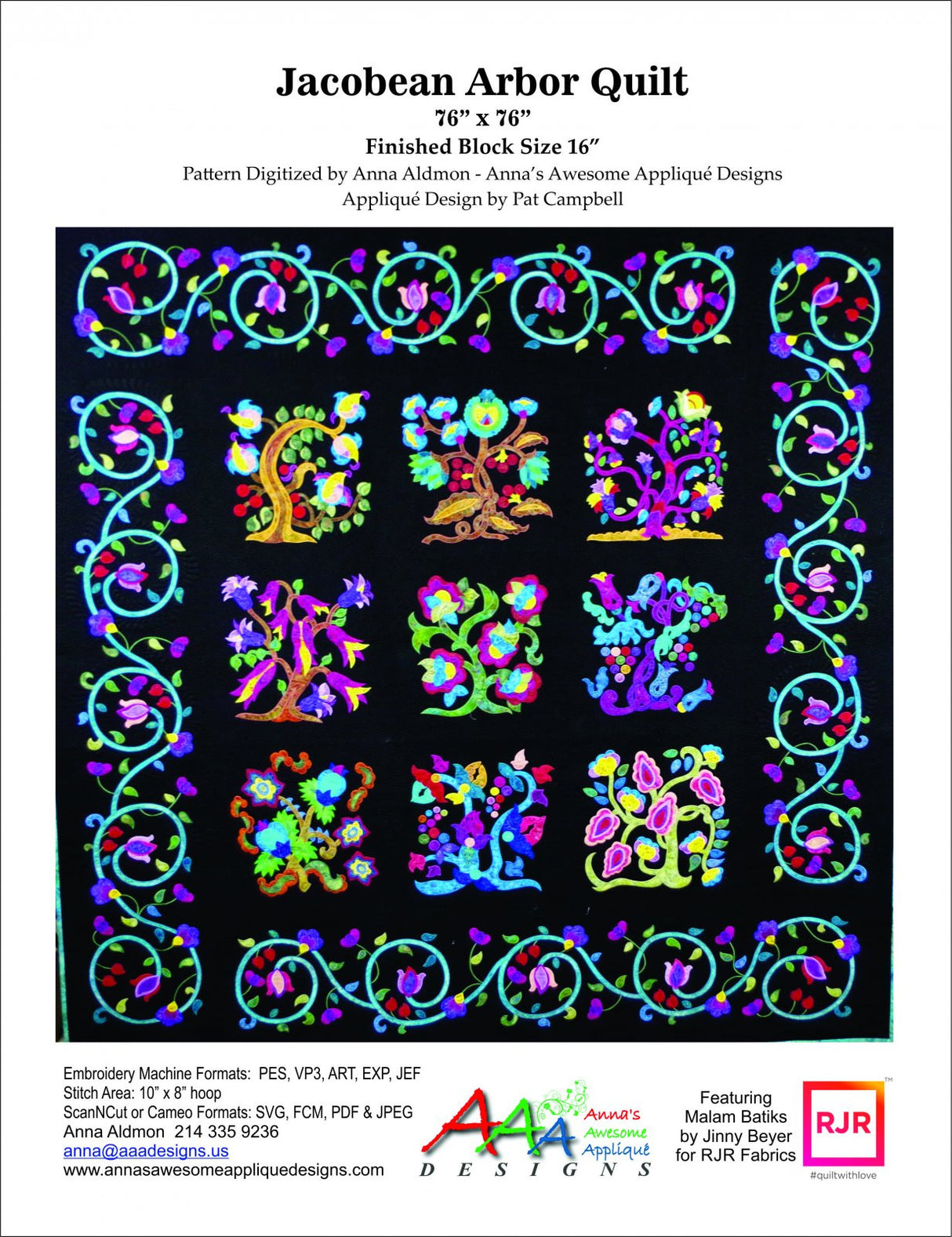 Jacobean Arbor Machine Embroidery CD