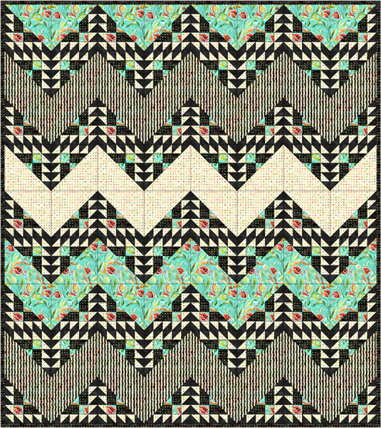 Sawtooth Zig-Zag Quilt Pattern by Jamie Kalvestran Design