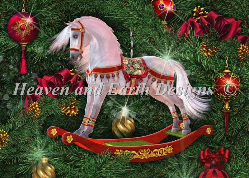 Christmas Rocking Horse Cross Stitch By Laurie Prindle