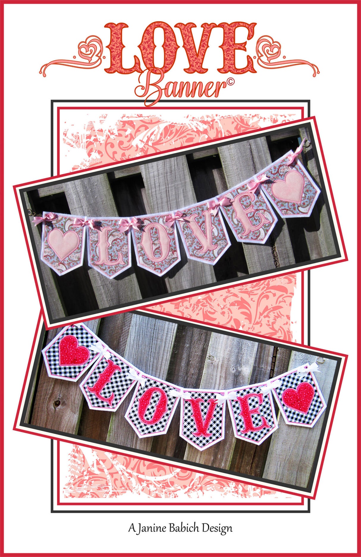 LOVE Banner Downloadable Pattern by Janine Babich