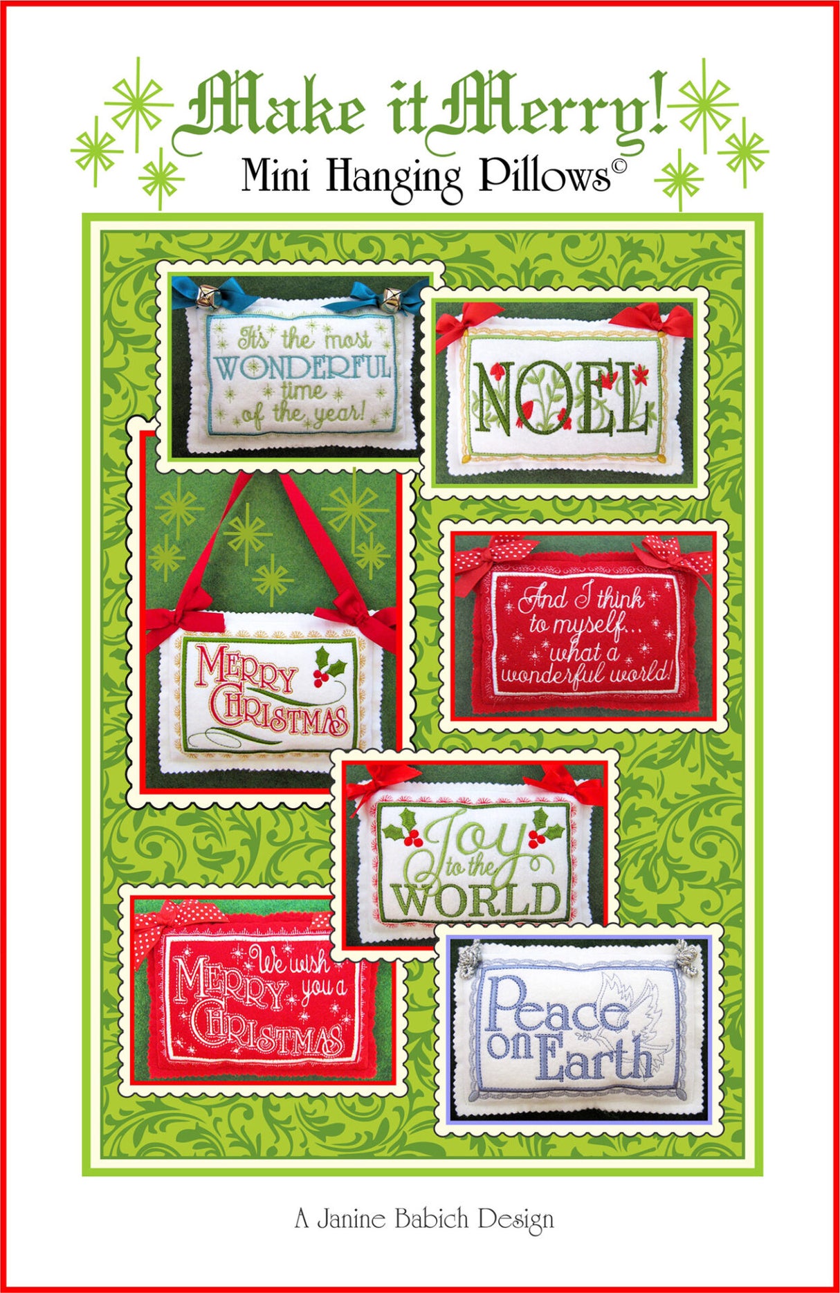 Make it Merry! Mini Hanging Pillows Downloadable Pattern by Janine Babich