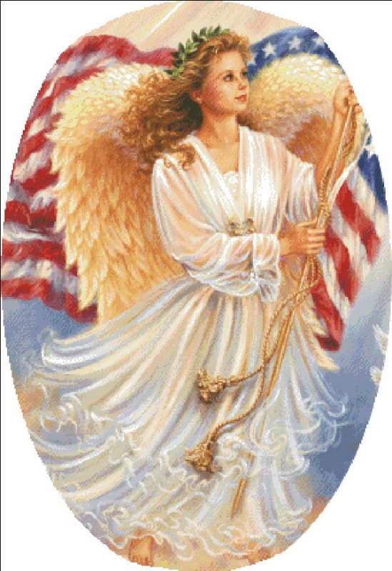 Ornament American Angel Cross Stitch By Dona Gelsinger