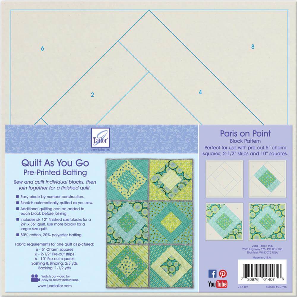 Quilt As You Go Pre-Printed Batting