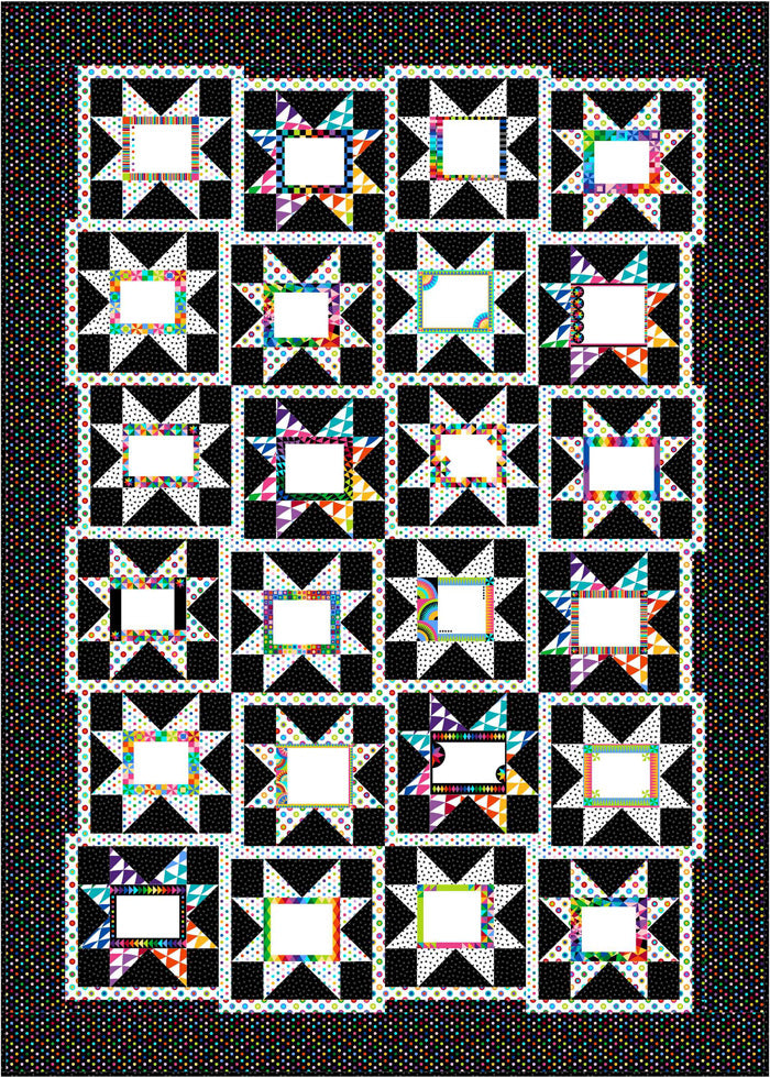 Saw-Tooth Stars & Signatures Quilt Pattern