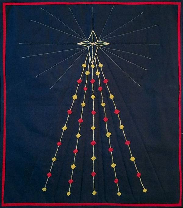 O'Christmas Tree Embroidered Wall Hanging Pattern by Puppy Girls Designs