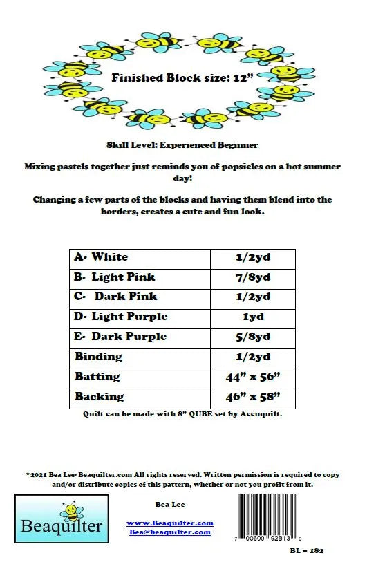 Back of the Popsicle Downloadable Pattern by Beaquilter